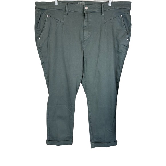 Candace Cameron Bure Regular Pacific Denim Roll Hem Jean- Olive Ash Size 24W - Picture 1 of 2